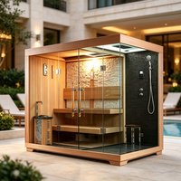 Sauna vapeur combiné à chauffage électrique 9 kW en bois de pruche massif avec panneau de commande numérique – Vente en gros directe – Meilleures ventes