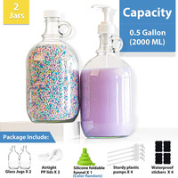 Bocal de plantation en verre transparent 1 gallon 4L Bouteille d'eau en verre avec couvercle en plastique noir Convient pour le kombucha maison Extrait de vanille brassée