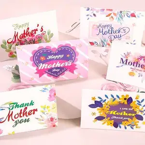 2023ขายส่งสุขสันต์วันแม่การ์ดอวยพรการ์ดสร้างสรรค์ดอกไม้สีการพิมพ์การ์ดด้วยความปรารถนาดีสำหรับแม่