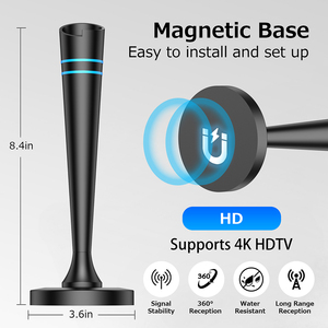 Antenne <span class=keywords><strong>TV</strong></span> HDR 10+ 4K 1080P haute définition intérieure/extérieure, base magnétique, chaînes locales gratuites, antenne <span class=keywords><strong>TV</strong></span> numérique - Product Image 3