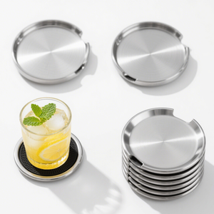 Vente en gros de sous-verres ronds en métal sous-verres en aluminium brillant de sublimation supportant la personnalisation du logo au laser - Product Image 2