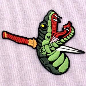 Bán Buôn Tùy Chỉnh Rắn Con Dagger Đính Huy Hiệu 3D Thêu Các Bản Vá Lỗi Sắt Trên May Trên Phổ Biến Hoa Hình Con Rắn Thêu Vá - Product Image 6