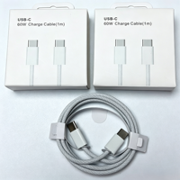 Cable de Carga Rápida Tipo-C a Tipo-C de 1m y 60W, Cable de Carga Rápida Universal Trenzado USB-C a USB-C para iPhone 15/16/17