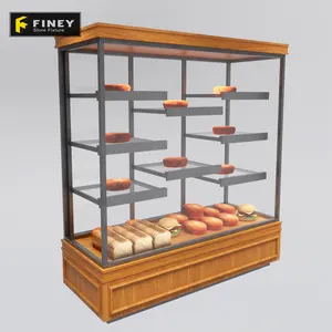 Decoratie 3 Tier Brood Winkel Armatuur Display Planken Kast Bakkerij Brood Display Hout