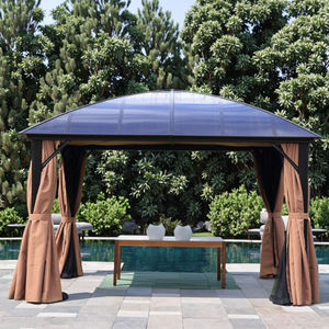 Gazebo multifonctionnel personnalisé pour l'extérieur, imperméable, toit en polycarbonate, cadre en aluminium 12x16, gazebo à toit rigide avec toit en métal - Product Image 1
