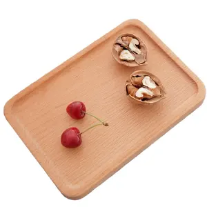 Classic Large Square Walnut Wood Tray with Handles For Coffee or Breakfast in Bed