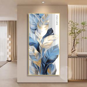 Cuadro Decorativo Moderno para Pared, Pintura Artística de Porcelana con Flores Románticas Abstractas y Cristales - Product Image 1