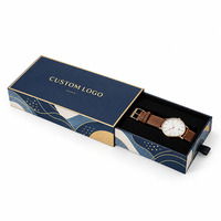 Boîte cadeau de luxe en carton rigide vert pour bracelet de montre connectée, avec tiroir coulissant et doublure intérieure