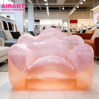 Canapé gonflable en forme de nuage rose pour la décoration de festival de musique, modèle de canapé-lit gonflable personnalisé pour la publicité dans le salon