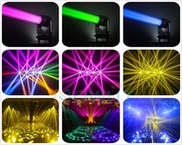 Luz de Escenario 3 en 1 de Amplio Rango de Voltaje con 7 Patrones de Cristal, CTO+CMY+ZOOM, Cabeza Móvil para Bodas, Discotecas, Clubes, DJ, Teatro, KTV, Eventos, Bares