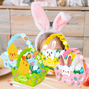 DAMAI Wholesale Easter Decor Bunny Egg Hen Gift Boxes 3D Irregular Shaped Handheld Party Favor Paper Boxes for Decoration - Product Image 1