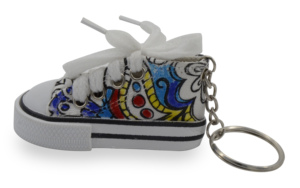 Fabricante al por mayor lienzo 3D zapato llavero DIY colorante llavero 3D llavero dibujos animados llavero - Product Image 2