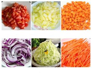 Commercial 220V <b>Vegetable</b> <b>Cutter</b> Fruit Chips Chopper Carrot Onion Potato Slicer Dicer Machine with Engine Motor Core Components - Product Image 2