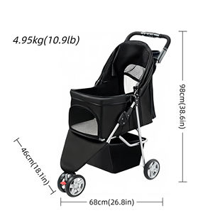 Kereta Dorong Hewan Peliharaan Portabel Lipat Berkualitas Tinggi, Nyaman, Aman, dan Tahan Lama - Product Image 6