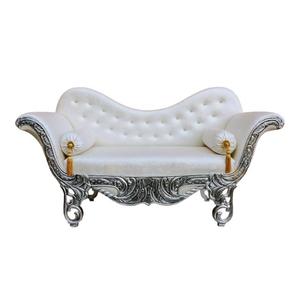 Sofá de Lujo con Hojas de Plata Talladas a Mano, Tapicería de Terciopelo Tufted, Sofá Clásico Real para Bodas, Muebles para Sala de Estar - Product Image 1