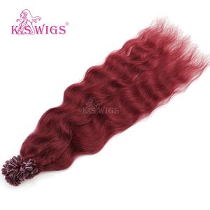 KSWIGS 16-24 pouces |   Vague bouclée |   Résistant à la chaleur |   Cheveux colorés instantanés pour les fêtes et le look quotidien |   Extension de cheveux humains vierges à pointe en U - Product Image 1