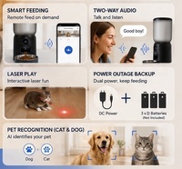 Distributeur automatique intelligent de nourriture pour animaux de compagnie, en plastique, avec Wi-Fi, 6L, avec caméra, rechargeable, idéal pour chats et chiens, pour l'intérieur et les voyages
