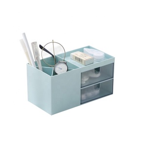 <strong>Small</strong> Desk Organizer with Drawers Mini Plastic Stationery Storage with Pen Holder Multi-Compartment Supply <strong>Box</strong> for Office School - Product Image 1
