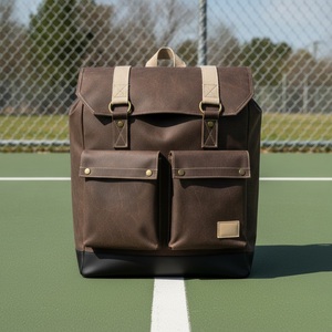 Sac à dos en toile de canard cirée pour 6 raquettes de pickleball, capacité 6 raquettes, 18 oz, double cirage, logo personnalisé, vente en gros - Product Image 3