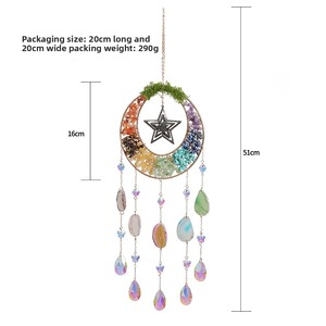 7 Chakra pietre guarigione agata pietra di cristallo stella <span class=keywords><strong>Dreamcatcher</strong></span> campanelli eolici arazzi accessori per decorazione - Product Image 6