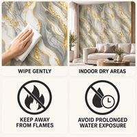 Revêtement mural auto-adhésif en marbre gris, blanc et or, 1,2x3m, 2,3mm IXPE, pour projets de rénovation d'appartements