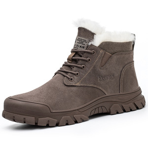 Men's Steel Toe Safety Shoes High-top Winter Fleece Lined Anti-smashing Puncture Resistant Rubber Sole Work Boots - Product Image 4
