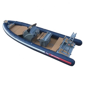 Bateau pneumatique <span class=keywords><strong>semi</strong></span>-<span class=keywords><strong>rigide</strong></span> (RIB) Orca Hypalon en aluminium de 7 mètres (23 pieds) bleu foncé, haute vitesse, avec pont solaire - Product Image 3