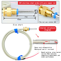 Sonde de température PT1000/PT500 pour compteur de chaleur, compatible avec thermistance NTC