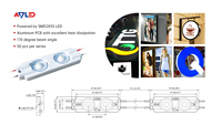 Modules LED ADLED 1W 12V Blanc Froid 7000K IP20 Éclairage Extérieur