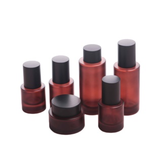 2025 nouveau Pulida mat ambre <span class=keywords><strong>rouge</strong></span> givré luxe soins de la peau Lotion pompe bouteille pot 120ml verre cosmétiques bouteille emballage ensemble - Product Image 6