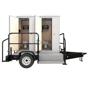 高品质圆点户外移动便携式拖车浴室卫生间制造商淋浴拖车