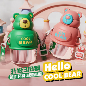 Cool Bear 316 Stainless Steel Kids Thermos Cup With Straw Portable For Children Students Backpack Water Bottle - Product Image 5