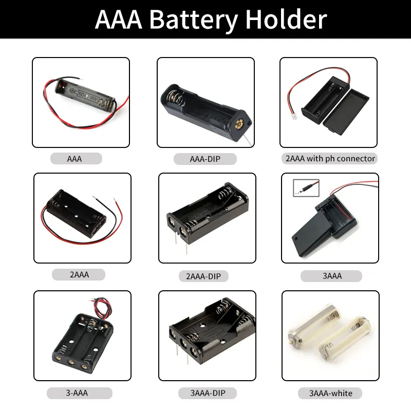 AA pin chủ trường hợp 1.5V AA 1 AA pin chủ hộp với dây