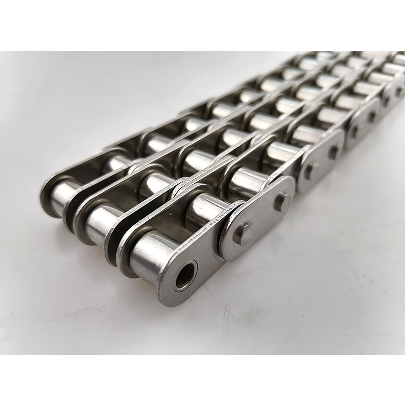 Трехрядная трехрядная роликовая цепь ANSI, стандартная C60-1SS SUS 304 60-1 из нержавеющей стали с прямой пластиной
