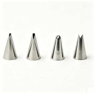 Ensemble de 4 embouts de pâtisserie en acier inoxydable 102, 104, 224, 352 pour décorer les cupcakes, les biscuits, motifs floraux - Product Image 1