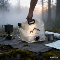 Sac à eau pliable réutilisable de grande capacité, de qualité alimentaire, avec valve, pour le lait et le camping en plein air - Taille et couleur personnalisables