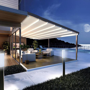 Pérgola Retráctil Motorizada de Aluminio para Protección Solar, Techo de Pérgola con Acabado de Recubrimiento en Polvo para <span class=keywords><strong>Terraza</strong></span> Exterior - Product Image 1