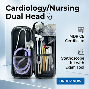 Estetoscopio de Cardiología de Grado Médico, Kit de Doble Cabeza para Uso Clínico en Enfermería y Pediatría, Certificado MDR CE, Entrega Rápida - Product Image 1