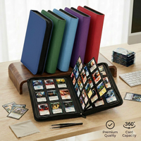 Classeur Premium Jinda à 9 pochettes en PU rigide avec fermeture éclair, compatible avec les cartes standard Toploader, cartes de sport, cartes TCG et cartes de visite