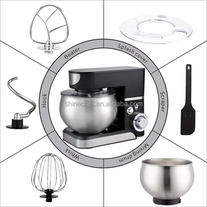 เครื่องผสมอาหารแบบตั้งโต๊ะ Shinechef Kitchen Robot Planetary ความจุ 5 ลิตร ผลิตจากสแตนเลส กำลังไฟ 1000 วัตต์ ดีไซน์หัวเอียง สำหรับใช้ในครัวเรือน ผลิตตามแบบ OEM เครื่องผสม<span class=keywords><strong>แป้ง</strong></span>/เค้กไฟฟ้า - Product Image 4