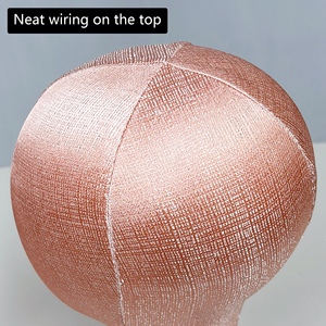 Mannequin de présentation de tête en lin rose perle élégant avec <span class=keywords><strong>insert</strong></span> en mousse intégral pour chapeaux, bijoux, lunettes, perruques, écouteurs - Product Image 4