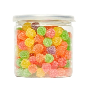 Bonbons gélifiés fruités acidulés / enrobés de <span class=keywords><strong>sucre</strong></span> en forme de goutte dans un bocal - Product Image 1