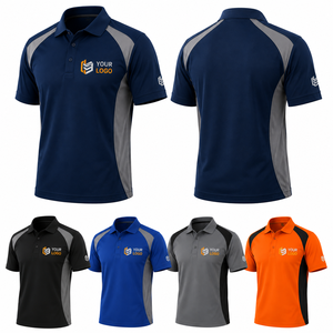 เสื้อโปโลทำงานพร้อมโลโก้ที่กำหนดเองพิมพ์สีบล็อกเครื่องแบบทีม unisex เสื้อโปโลพนักงานชุดทำงานระบายอากาศได้ดี - Product Image 3