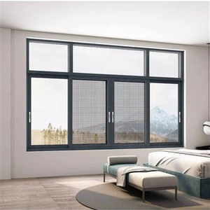 Ventana Moderna de Doble Vidrio Templado Aislante e Insonorizado <span class=keywords><strong>para</strong></span> Villa, Marco de Acero Inoxidable, Protección Contra Insectos <span class=keywords><strong>para</strong></span> Uso Exterior en Escaleras - Product Image 1