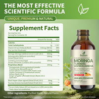 Extrait concentré Solilan OEM 30:1 Moringa Curcuma Ashwagandha Antioxydant & Vitamines immunitaires Super-aliments liquides en gouttes