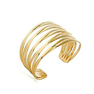 Pulsera <span class=keywords><strong>de</strong></span> Metal para mujer, brazalete <span class=keywords><strong>de</strong></span> modelado con patrón hueco, con personalidad y anillo <span class=keywords><strong>de</strong></span> alambre abierto, 2023 - Product Image 5