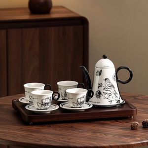 Hot Sale Porcelain Coffee and <b>Tea</b> <b>Set</b> Ceramic Espresso Coffee Cup and Saucer <b>Set</b> Retro <b>Tea</b> Pot <b>Set</b> - Product Image 3