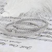 Paston personnalisé 3mm rond Moissanite boucles d'oreilles 45mm cercle femmes mode boucles d'oreilles Vvs1 Moissanite boucle d'oreille