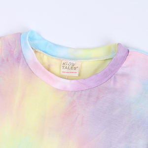 Delle ragazze dei vestiti <span class=keywords><strong>2</strong></span> pezzi di estate delle ragazze boutique tie dye dei capretti delle ragazze pigiami pantaloncini set commercio all'ingrosso - Product Image 5
