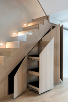 Armoire de rangement sous les escaliers CBMmart, armoire de rangement sous les escaliers, étagère à chaussures en bois pour escalier, étagère d'escalier